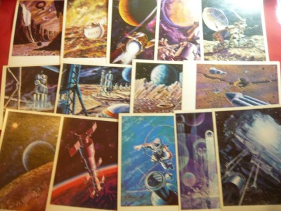 Set 30 Ilustrate Epopeea Cosmica 1975 ,color URSS foto