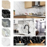 Set 4 placi decorative autoadezive, aspect marmorat, 60x60cm, PVC