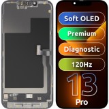 Cumpara ieftin Display cu Touchscreen MP compatibil cu Apple iPhone 13 Pro, cu Rama, Versiune Premium Soft OLED FHD 120Hz Diagnostic, Negru