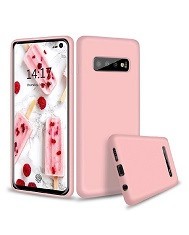 Huse silicon antisoc cu microfibra interior Samsung S10 Plus , S10+ , Roz