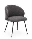 Cumpara ieftin Set 2 scaune otel negru textil gri Geisen 59.5x60x70 cm