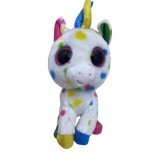 Jucarie cu ochi mari unicorn colorat de plus