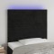 vidaXL Tăblie de pat cu LED, negru, 90x5x118/128 cm, catifea 3122602