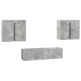 Cumpara ieftin Set de dulapuri TV, 6 piese, gri beton, lemn prelucrat