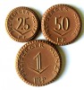 GERMANIA SET 3 MONEDE CERAMICA FREE BERGER 25 50 PFENNIG 1 MARCA MARK 1921 UNC, Europa