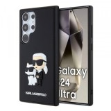 Husa pentru Samsung Galaxy S24 Ultra S928, Karl Lagerfeld, 3D Rubber Karl and Choupette, Neagra KLHCS24L3DRKCNK