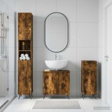 Cumpara ieftin Set de cabinet pentru baie cu 3 piese BREDA Stejar fumuriu