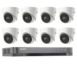 Sistem supraveghere video Hikvision 8 camere 4 in 1 8MP IR 60m, DVR 8 canale 4K SafetyGuard Surveillance