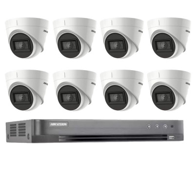 Sistem supraveghere video Hikvision 8 camere 4 in 1 8MP IR 60m, DVR 8 canale 4K SafetyGuard Surveillance foto