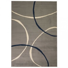 Covor modern, design cercuri, 140 x 200 cm, gri foto