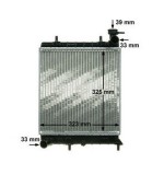 Radiator racire Hyundai Accent, 06.1999-02.2003, motor 1.3, 63 kw; 1.5, 66/73 kw, benzina, cutie manuala, cu/fara AC, 322x335x23 mm, aluminiu/plastic, Rapid