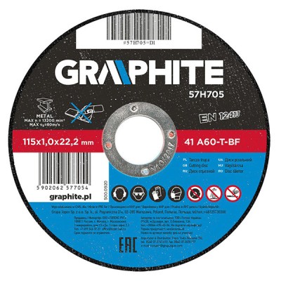 Disc debitare metal 115x1,0x22 mm GRAPHITE 57H705 HardWork ToolsRange foto