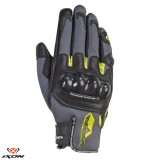 Manusi barbati pentru scuter - motocicleta Roadster vara piele/textil Ixon model RS Rise Air MS culoare: gri/negru/galben &ndash; degete tactile S (7/8)