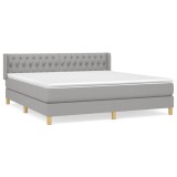 Cumpara ieftin Pat continental, gri deschis, 180x200 cm, material textil