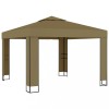 Pavilion cu acoperis dublu, gri taupe, 3 x 3 x 2,7 m, 180 g/m&sup2;