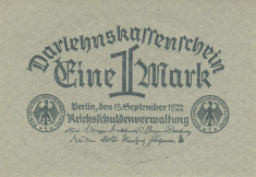 Bancnota Germania 1 Marca 1922 - P61 UNC foto