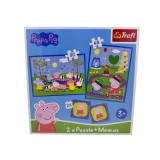 Puzzle Peppa Pig 2 in 1 cu memos pentru copii Trefl