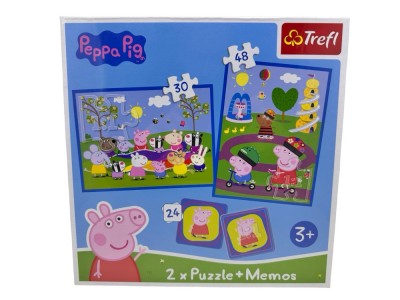 Puzzle Peppa Pig 2 in 1 cu memos pentru copii Trefl foto