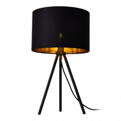 Lampa de masa Metz 1 x E14 negru/auriu cu trei picioare [lux.pro] HausGarden Leisure foto