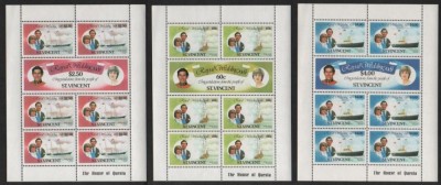 St. Vincent 1981 Diana &amp;amp; Charles, Royal Wedding 1981, 3 perf.sheet, MNH AJ.109 foto