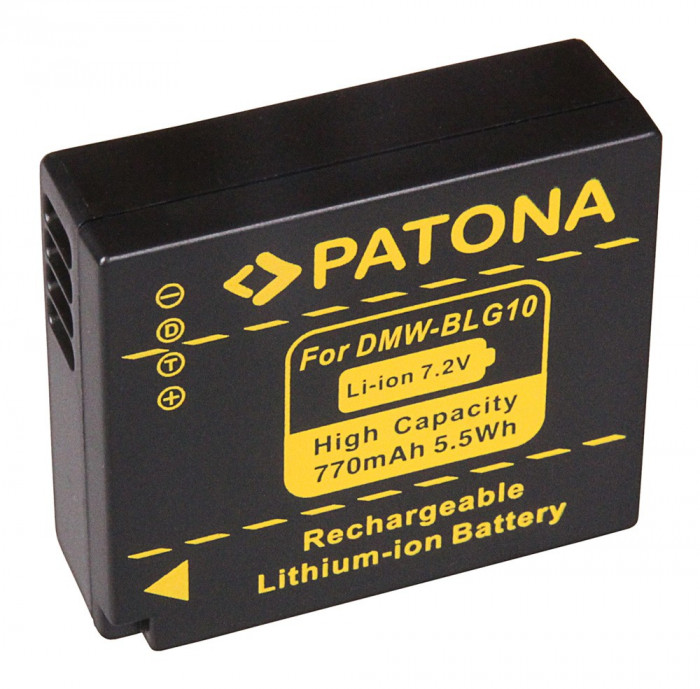 Acumulator pt.Panasonic DMW-BLG10, Lumix DMC-GF6,-GX7, marca Patona, 770mAh