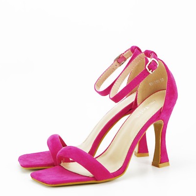Sandale fucsia elegante cu toc conic H8-280 131 foto