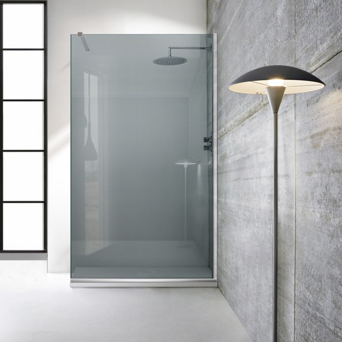Paravan dus walk-in Aqua Roy INOX, sticla 8 mm gri, securizata, anticalcar, 120x195 cm