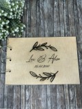 Guestbook personalizat,pentru nunta,din lemn,gravat la laser