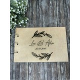 Guestbook personalizat,pentru nunta,din lemn,gravat la laser