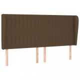 Cumpara ieftin Tablie de pat cu aripioare maro inchis 163x23x118/128 cm textil