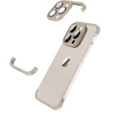 Husa metalica edgeless compatibila cu iphone 15 pro max, flippy, protectie pentru colturi si camera, aliaj, antisoc, antizgariere, gri metalizat