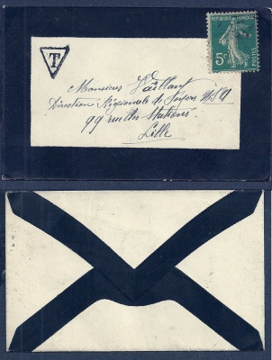 France - Postal History Rare Old taxed cover LILLE D.333 foto