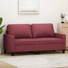 vidaXL Canapea cu 2 locuri, roșu vin, 140 cm, material textil