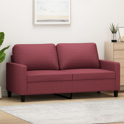 Gossi canapea cu 2 locuri, rosu vin, 140 cm, material textil foto