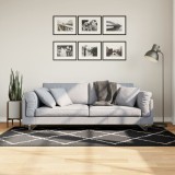 VidaXL Covor pufos &quot;PAMPLONA&quot; fire &icirc;nalte negru/crem modern 100x200 cm