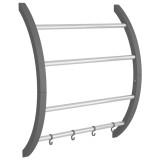 Cumpara ieftin Suport pentru prosoape cu carlige argintiu 56x16x72 cm aluminiu