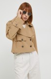Abercrombie &amp; Fitch geaca femei, culoarea bej, de tranzitie