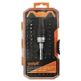 Set surubelnita cu clichet ,maner T 2 in 1&quot; cu biti , 61 bucati, Gadget, 225206