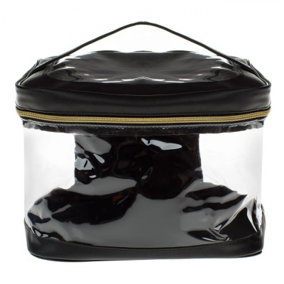 Portfard Transparent Tip Valiza, Model Negru, Dimensiuni 26x18.5x20.5cm foto