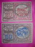 HOPCT BANCNOTA NOTGELD NR 76 ANNABERG - SET 2 BUC -20 SI 50 HELLER 1920 -AUSTRIA-UNC