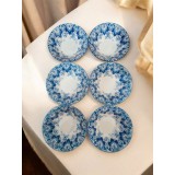 Set 6 boluri ceramice albastre vintage