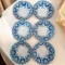 Set 6 boluri ceramice albastre vintage