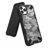 Husa Plastic - TPU Ringke Fusion X Design Camo pentru Apple iPhone 11 Pro Max, Neagra XDAP0004