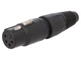 Mufă XLR Mamă 4 Pin Drept pe Cablu 3,5-8mm, Neutrik