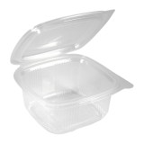 Set 100 caserole transparente din PET, cu capac atasat, 500 ml
