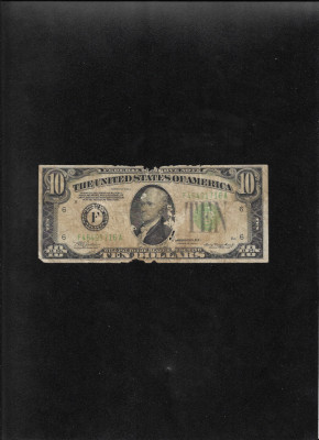 Rar! Statele Unite SUA USA 10 dollars 1934 Atlanta seria46491716 uzata foto