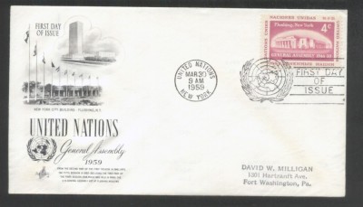 UN New York 1959 Flushing NY Mi.76 FDC UN.279 foto