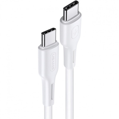 Cablu Date si Incarcare USB Type-C la USB Type-C Usams U43 US-SJ459, 1.2 m, 100W PD Fast Charge 5A, Alb SJ459USB02 foto