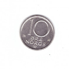 Moneda Norvegia 10 ore 1974, stare foarte buna, curata