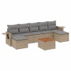 Set canapele de gradina, 8 piese, cu perne, bej, poliratan